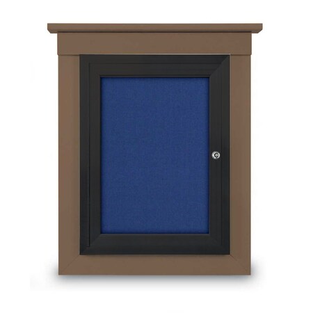 United Visual Products 72"x36" 3-Door Enclosed Letterboard, Header, Green Felt/Walnut UV2627HD-WALNUT-GREEN